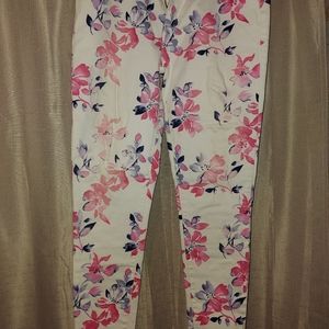 Flowered print jeans